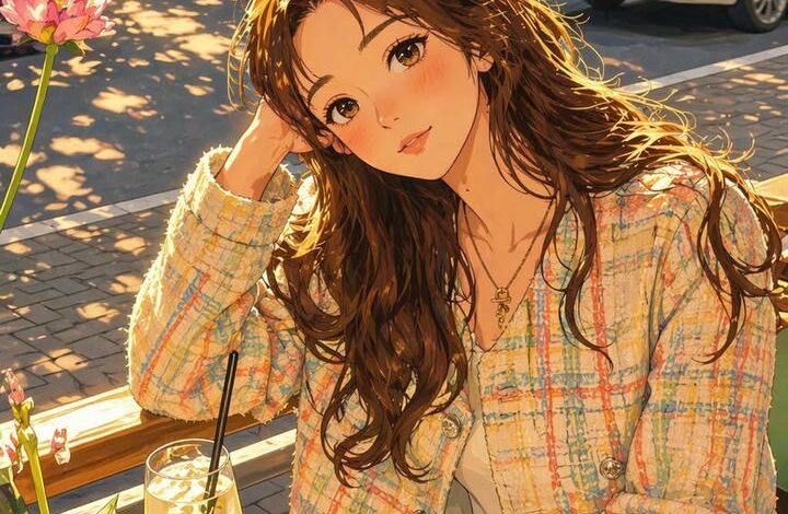 Confident Girl Cartoon Alone Cute DP HD