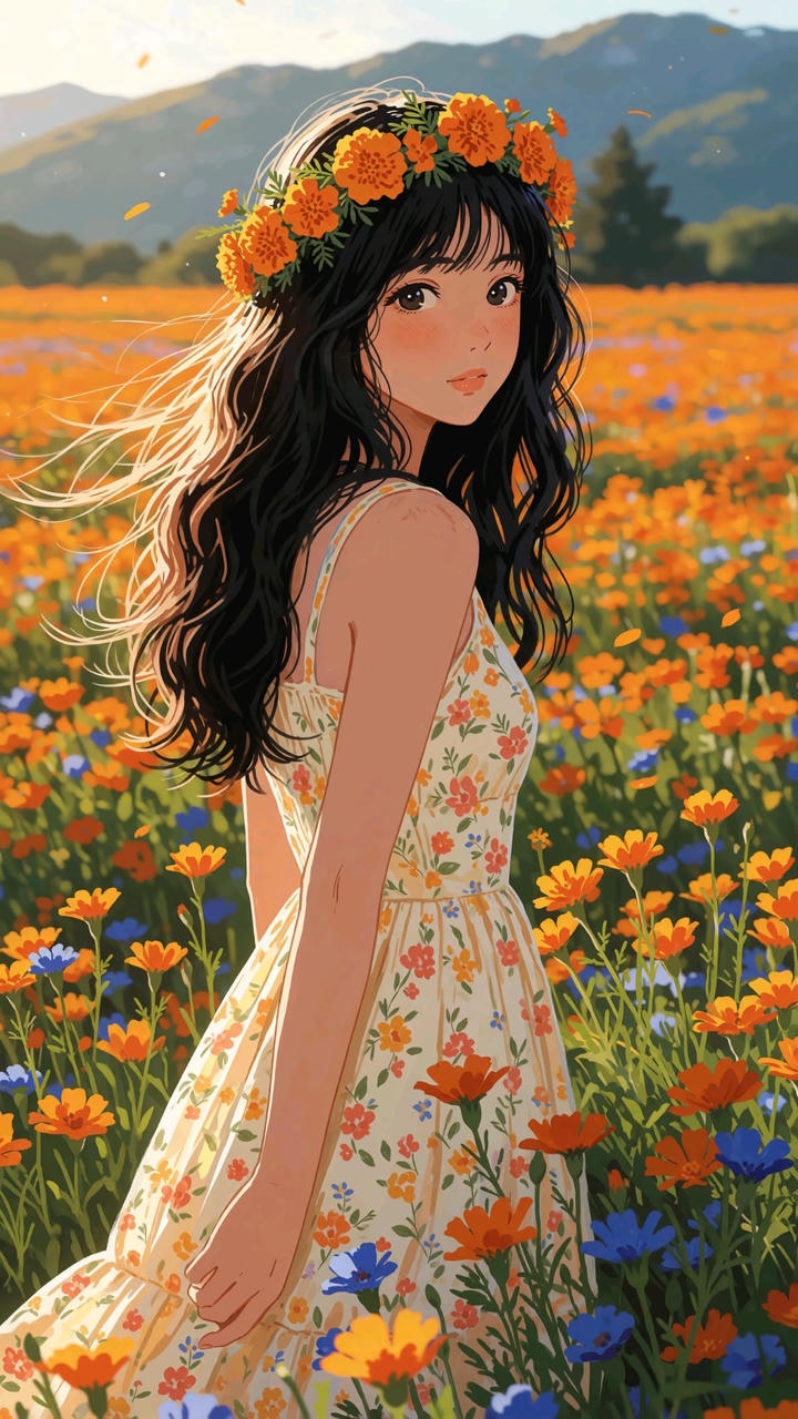 Confident Girl Cartoon Alone Cute DP Images