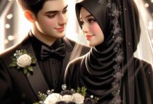Cute Husband Wife Love Islamic Couple Cartoon DP