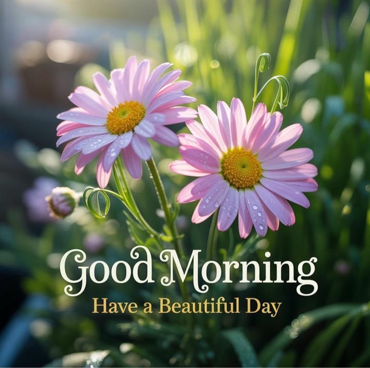 Good Morning Wish with Image and Flowers