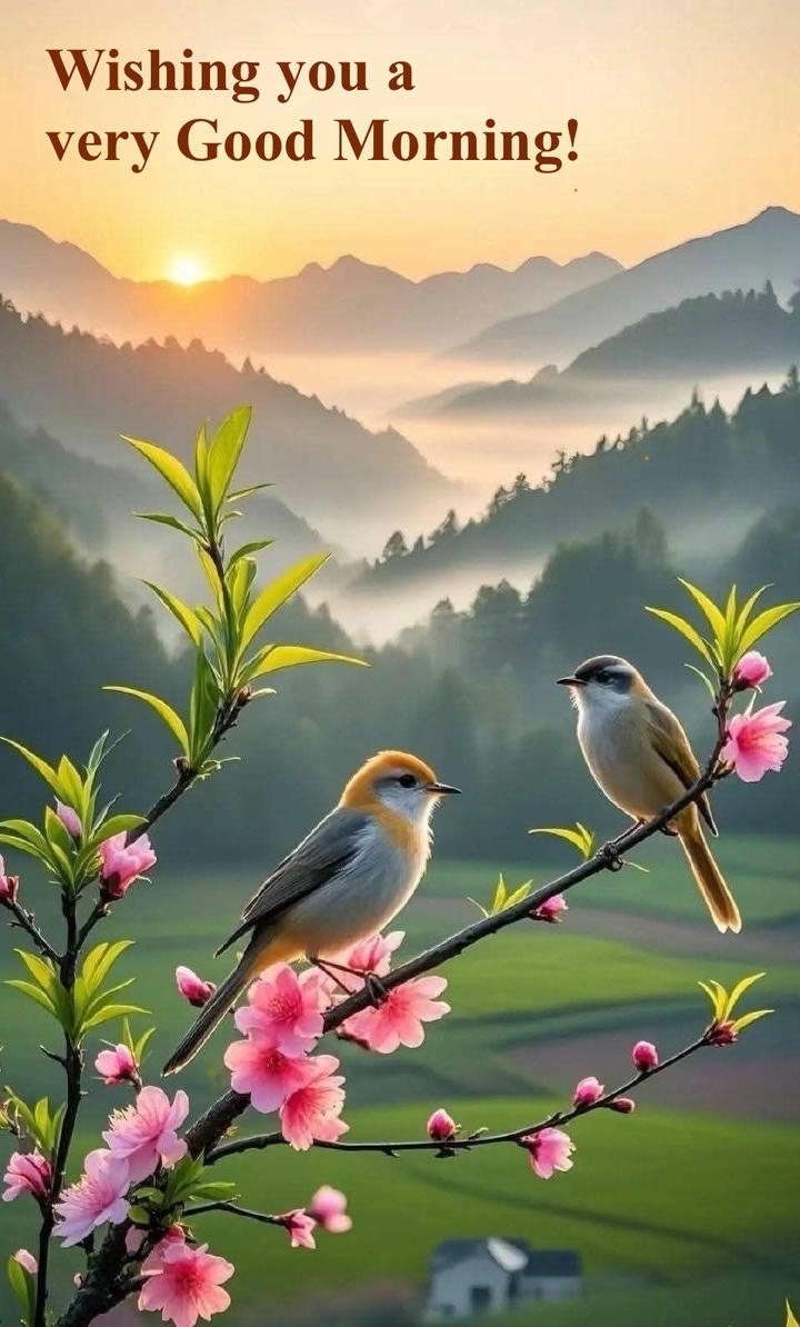 Good Morning Wish with Image and Nature