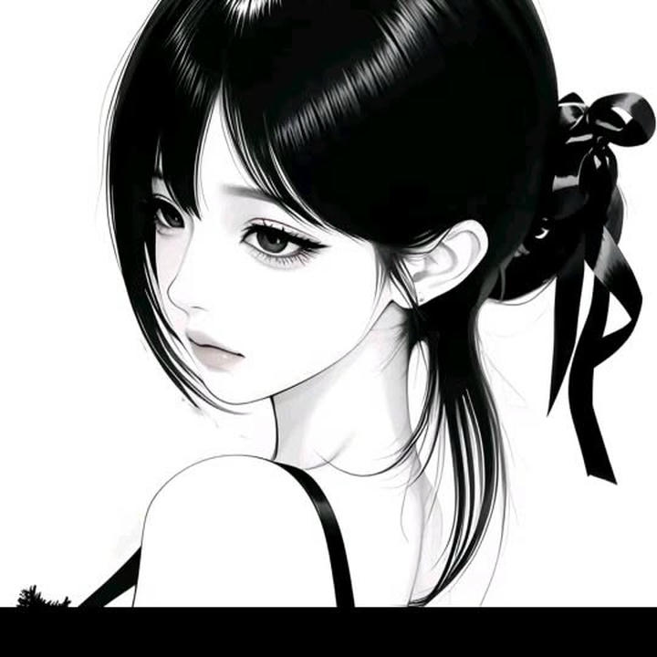 HD Black Anime Girl DP for Instagram