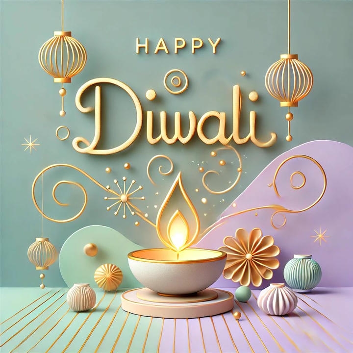 Happy Diwali Wish Image with Lakshmi Ganesh