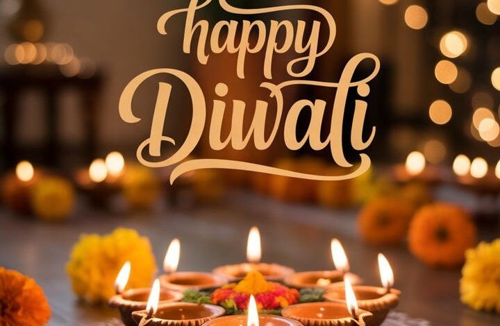 Happy Diwali Wish Image with Rangoli