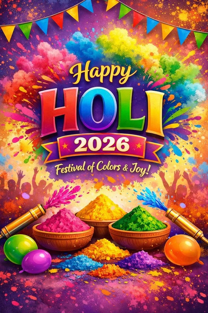 Happy Holi Wish Image Background