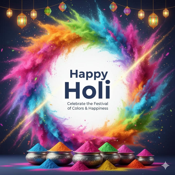 Happy Holi Wish Image for Family