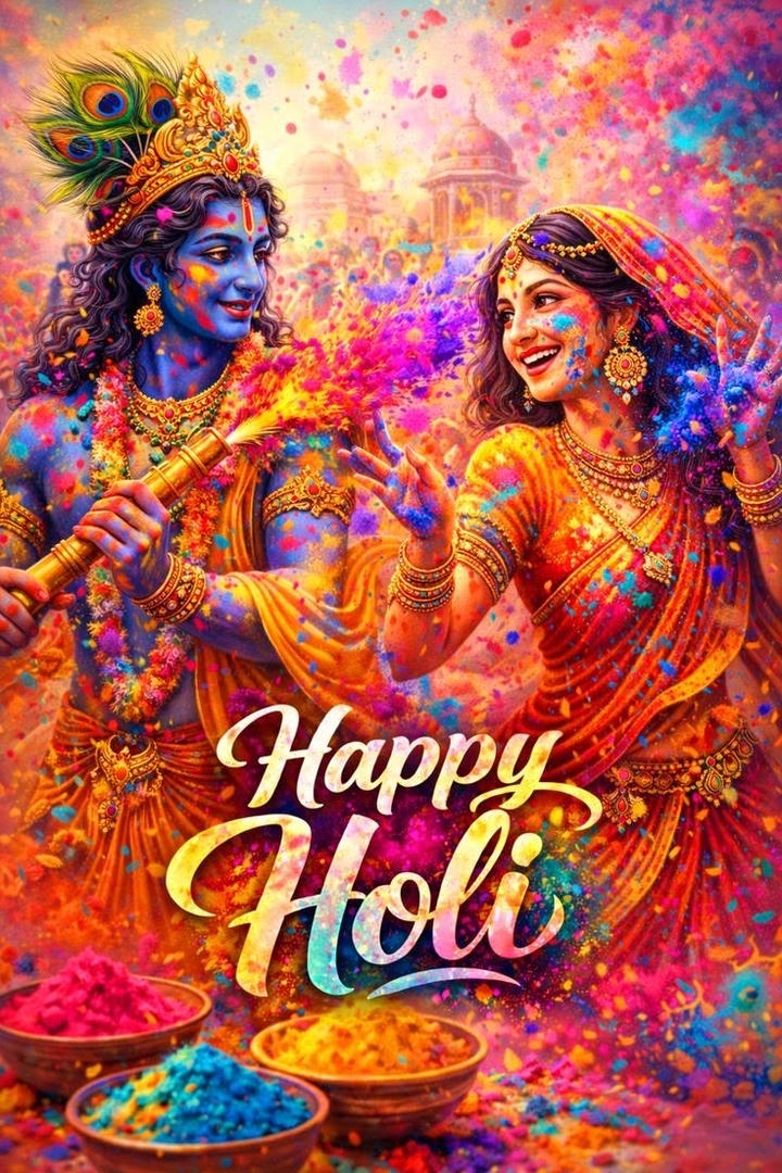 Happy Holi Wish Image with Message