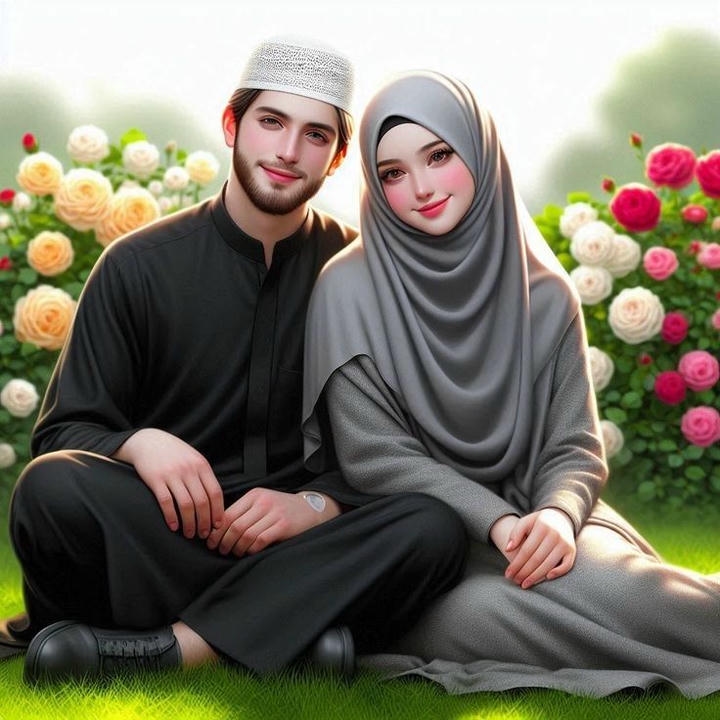 Husband Wife Islamic DP Cartoon