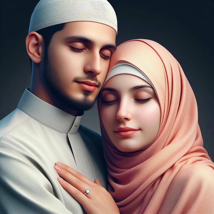 Husband Wife Love Islamic Couple Cartoon DP Profile Picture