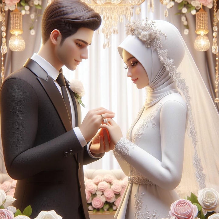 Islamic Couple Anime DP Husband Wife