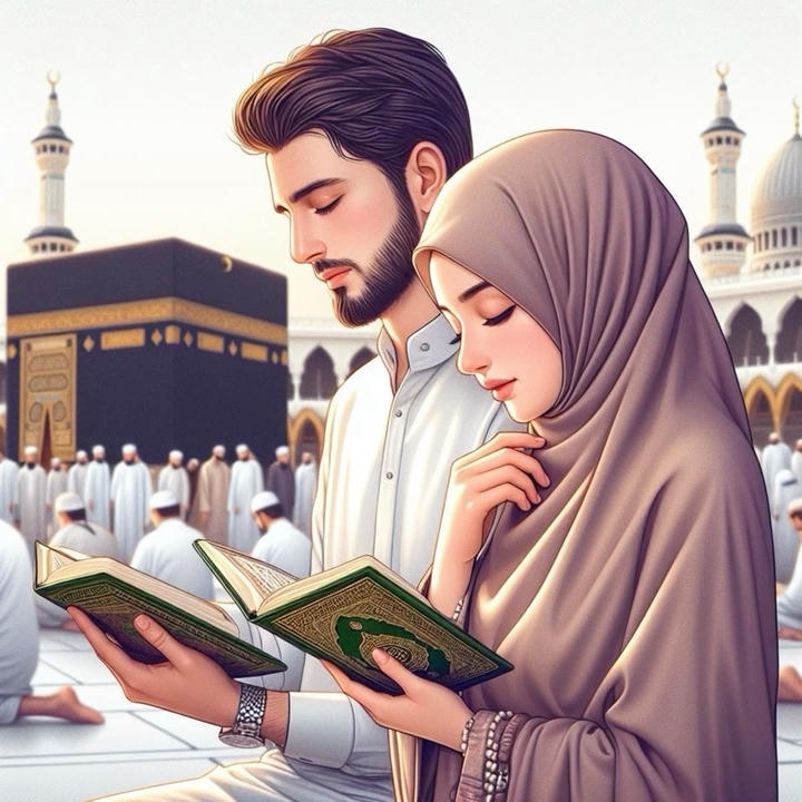 Islamic Wedding Couple Cartoon DP