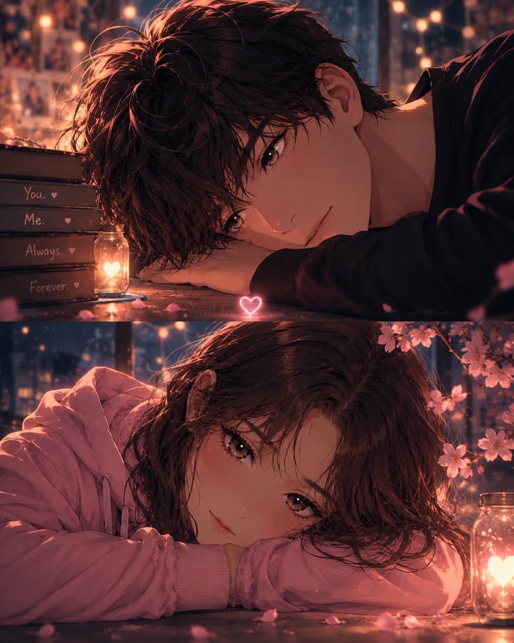Matching Cute Couple DP Animation Aesthetic