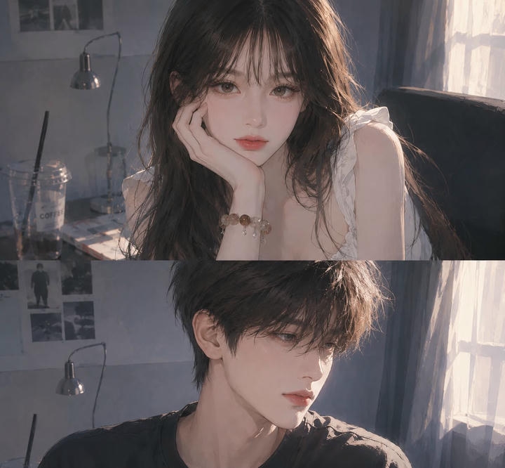 Matching Cute Couple DP Animation Profile Picture