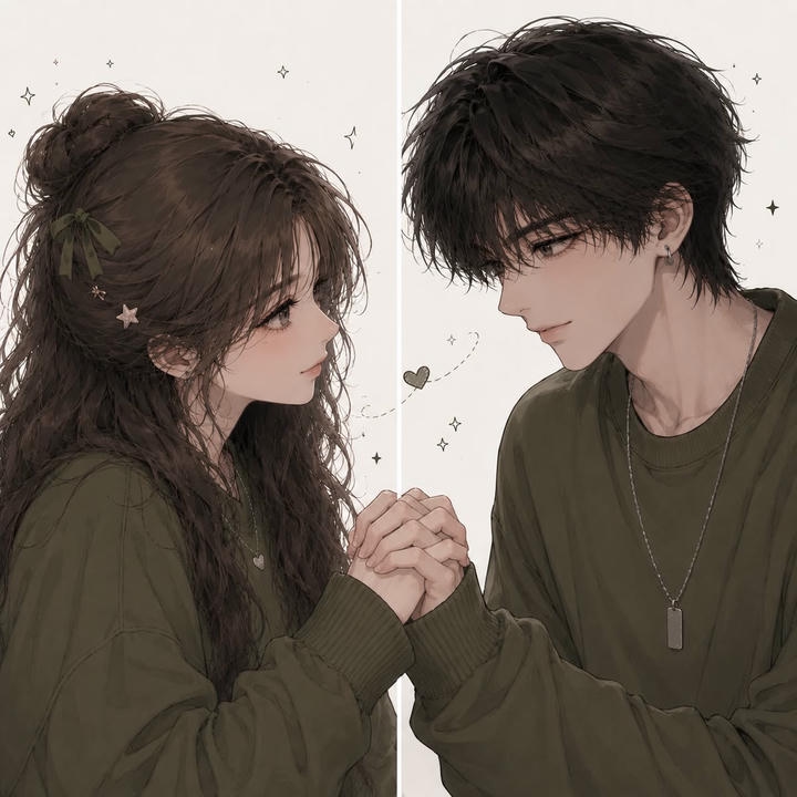 Matching Cute Couple DP Animation Romantic