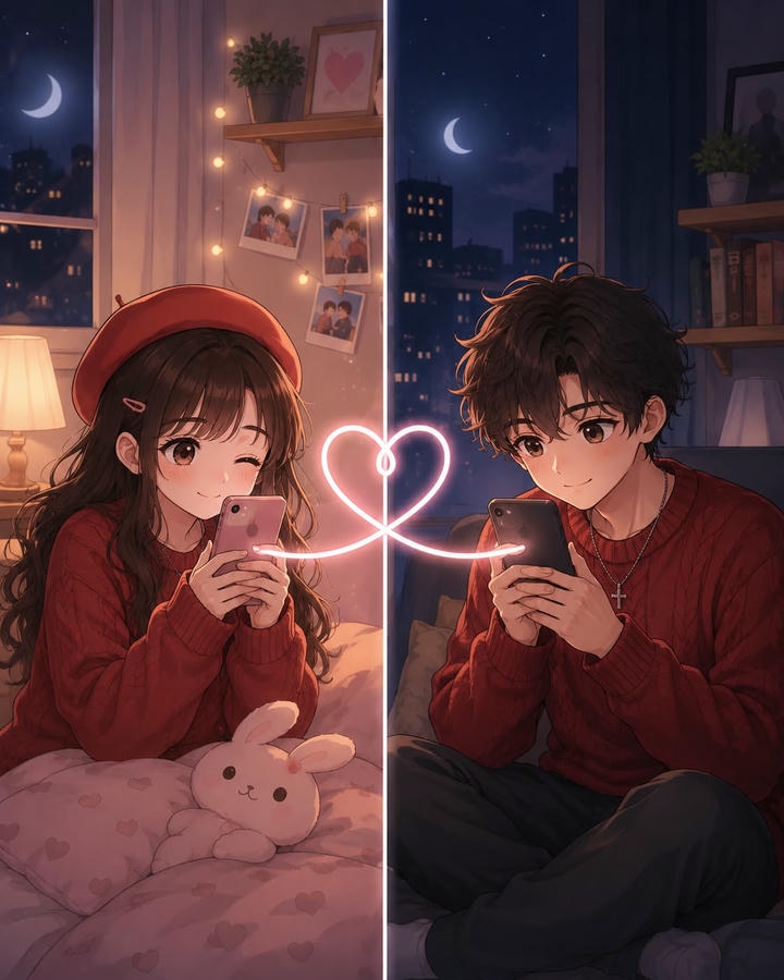 Matching Cute Couple DP Animation for Couples