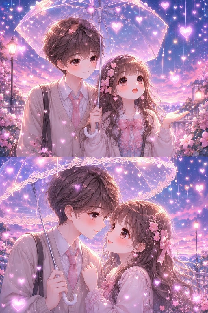 Matching Cute Couple DP Animation for Instagram