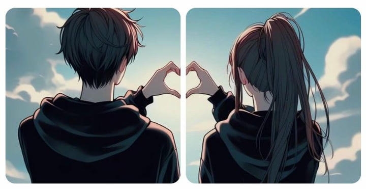 Matching Cute Couple DP Animation for WhatsApp