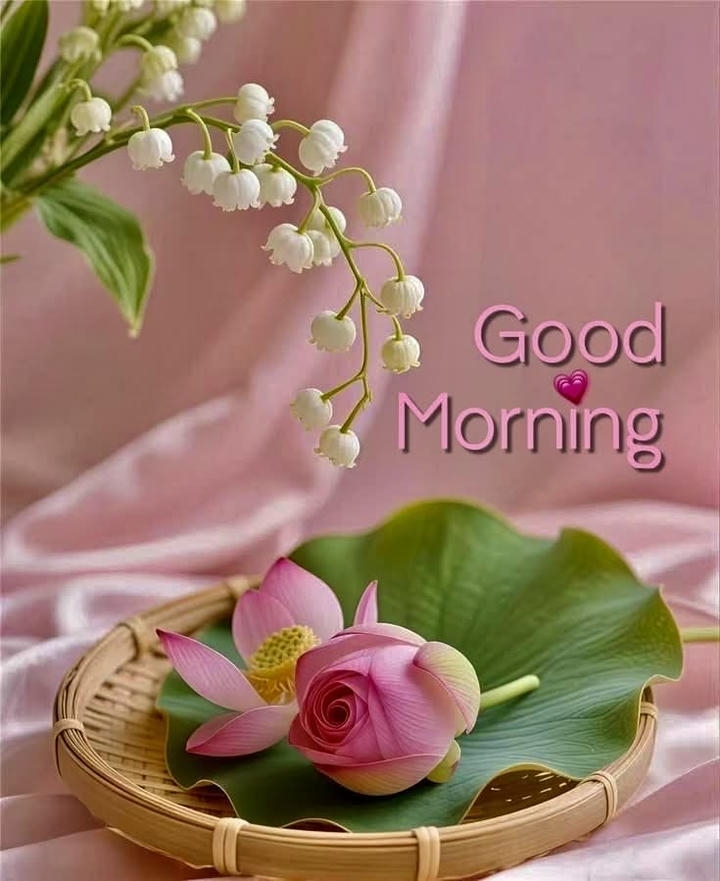 Morning Wish Image with Flowers