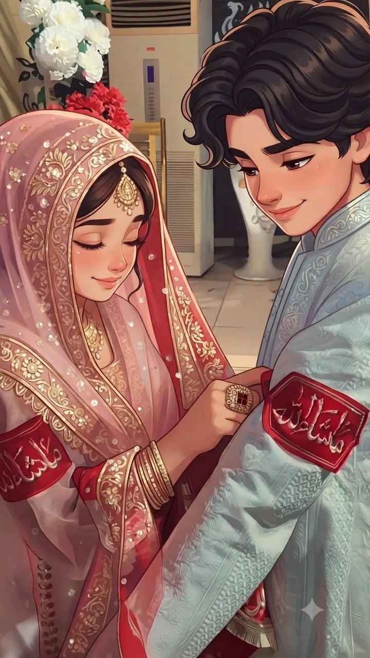Muslim Couple Love DP Cartoon