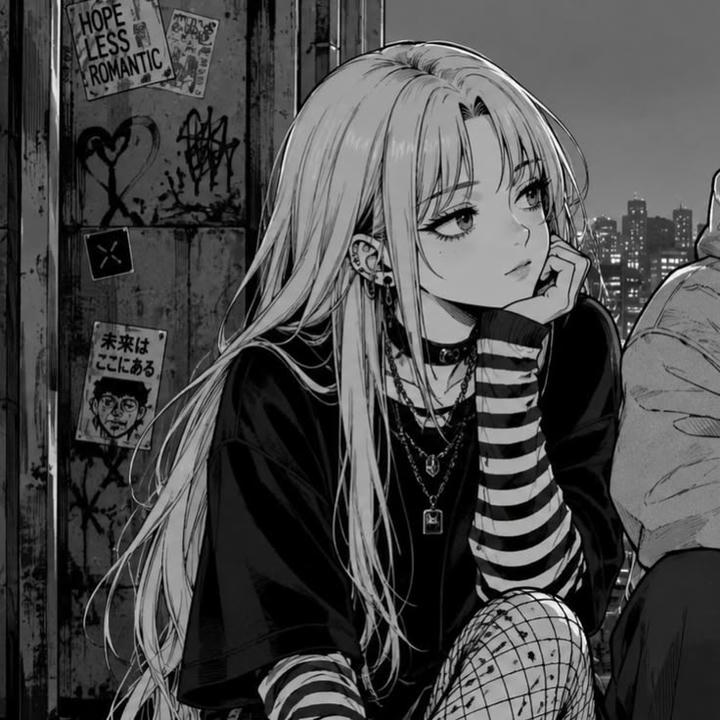 Sad Black Anime Girl DP for Instagram