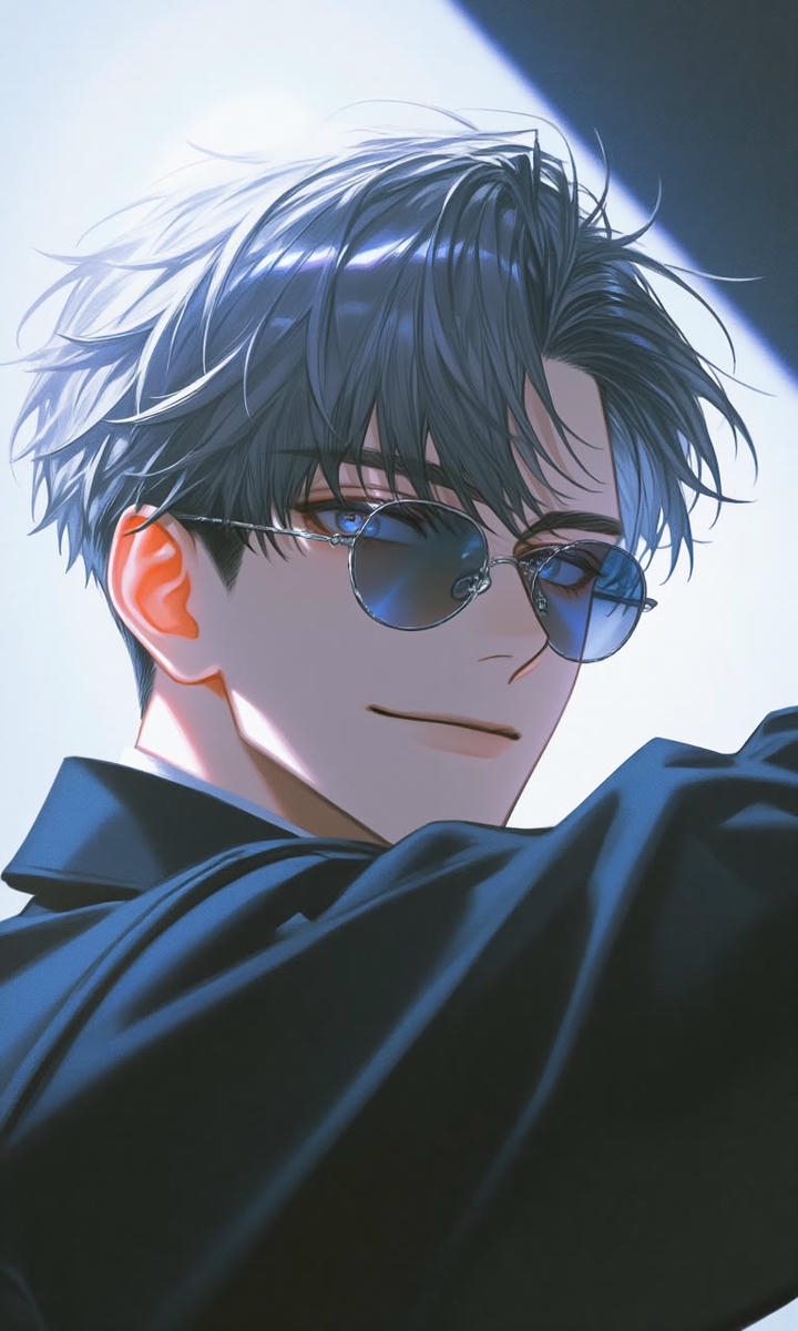 Stylish Cartoon Boy DP Black